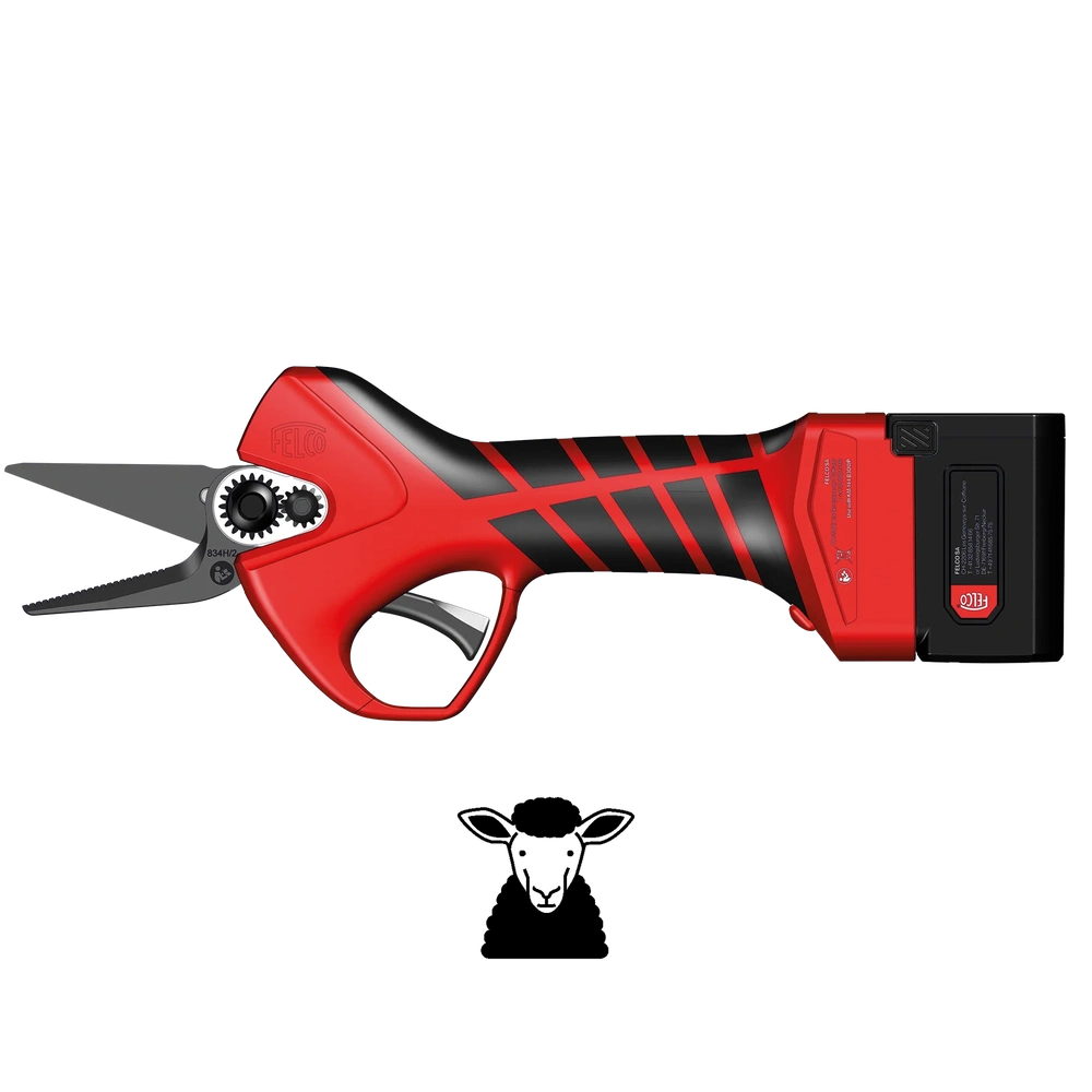 FELCO 834H electric hoof clipper for precision sheep hoof care, lightweight and battery-powered for optimal performance.