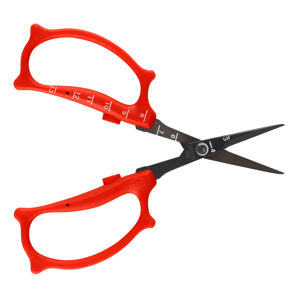 Felco 420 Precision Trimming Scissors F-420 with ergonomic red handles for effortless plant trimming.