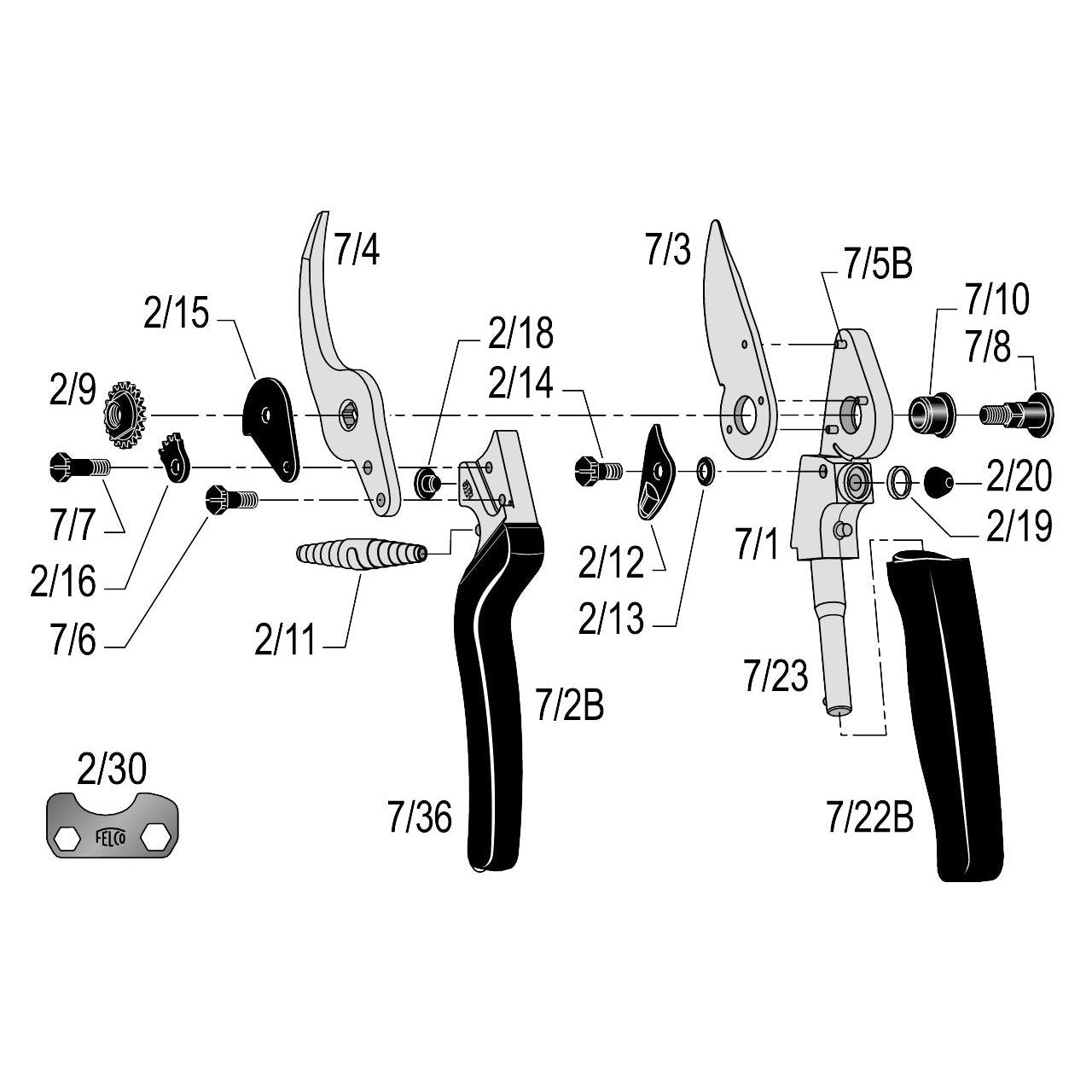 Felco 7 Ergonomic Revolving handle Pruner F-7
