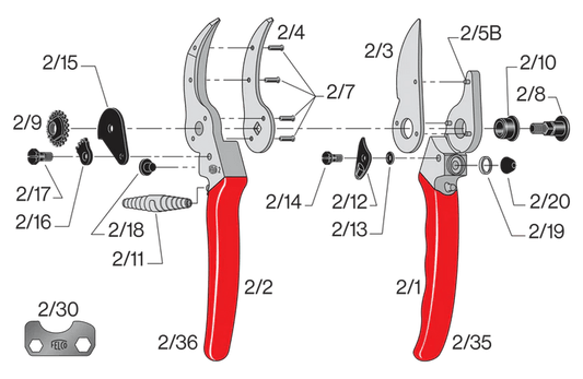 Felco 2 Replacement Parts Break Down
