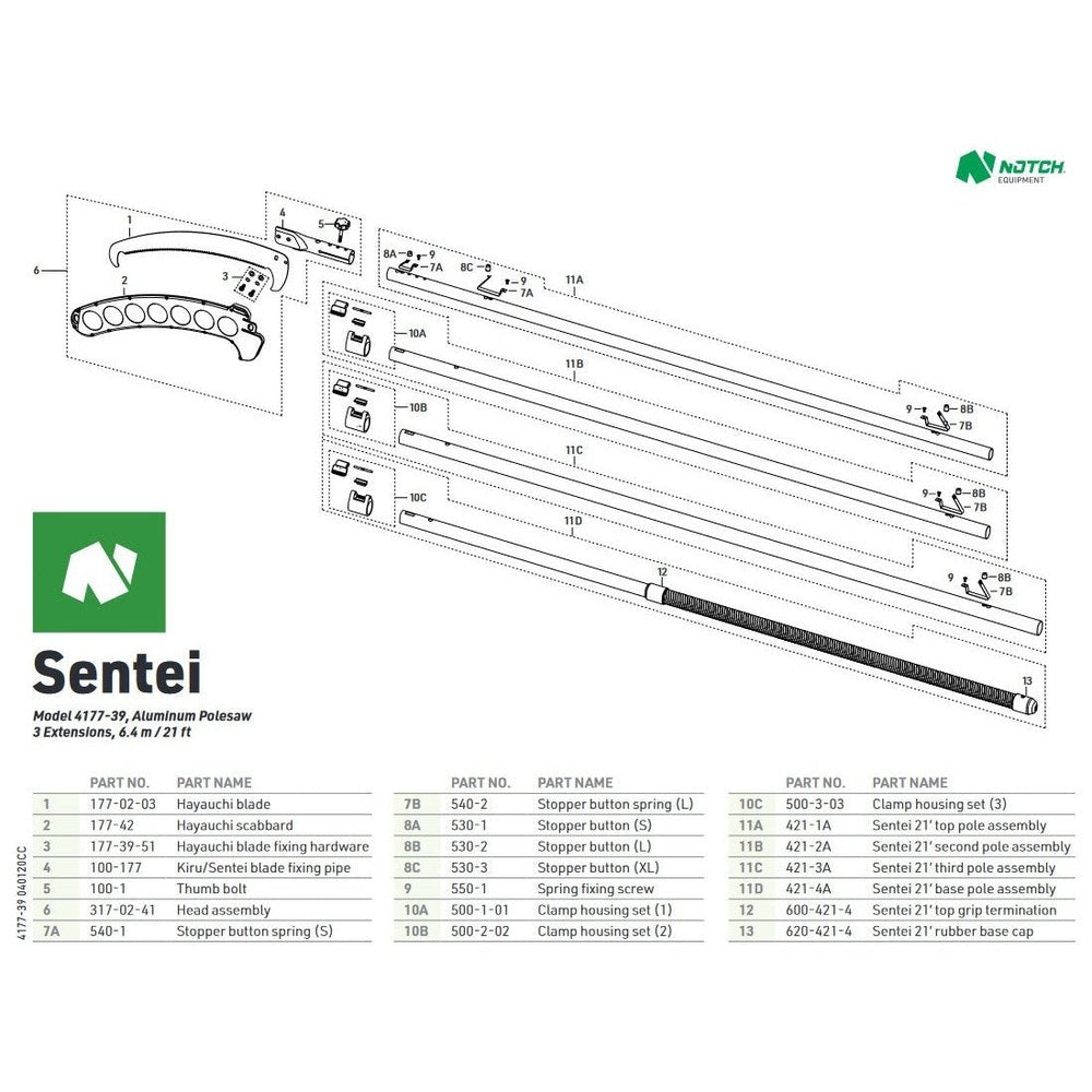 Notch 21' Sentei 4-Section Polesaw 4177-39
