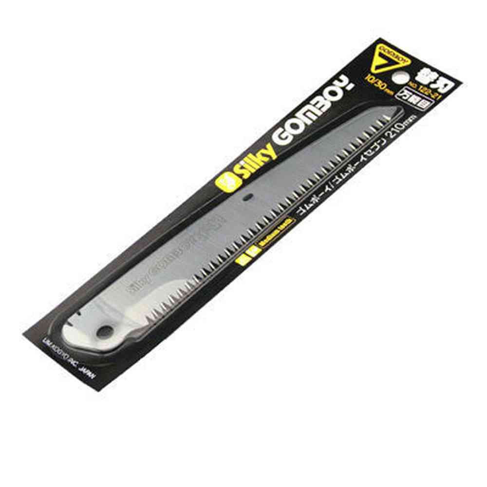 Silky Replacement Blade 210mm for Gombo, medium teeth, hard chrome-plated, lightweight, suitable for various cutting tasks.