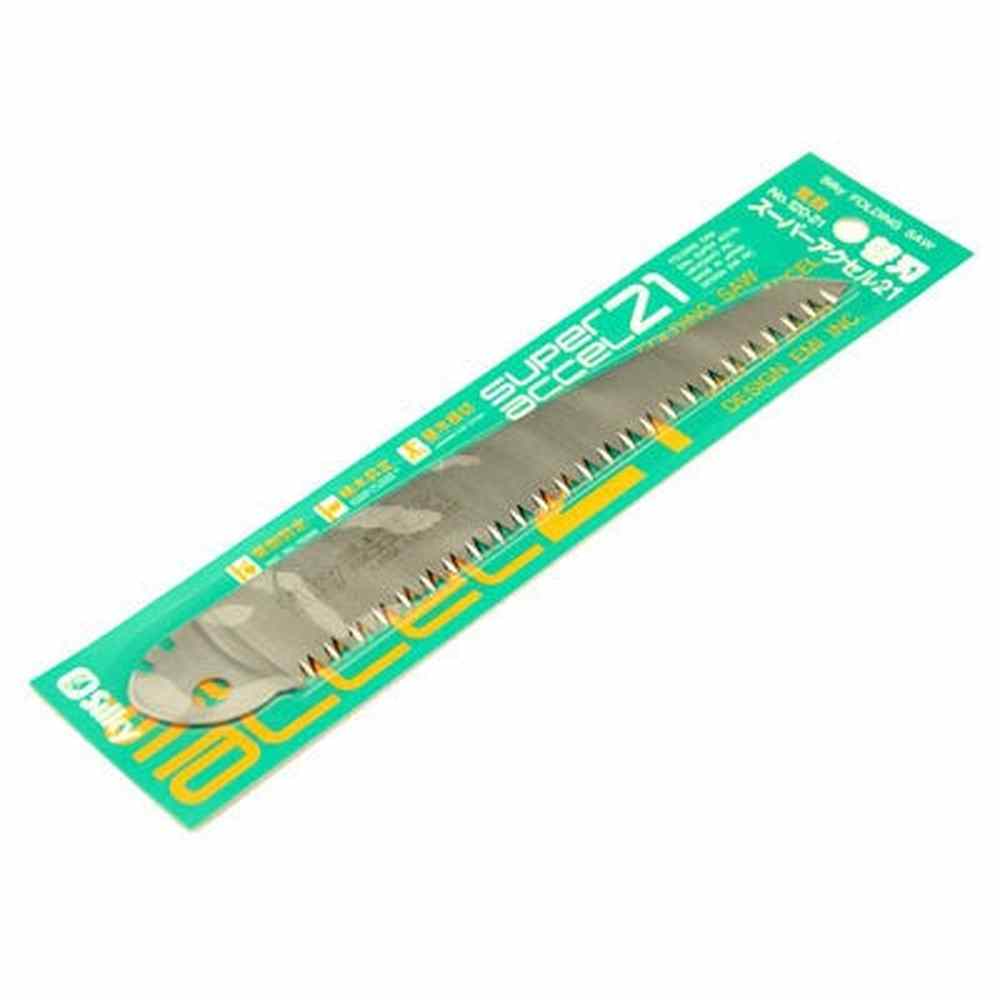 Silky Replacement Blade 210mm for Super-Accel 21, hard chrome-plated with tapered design, ideal for precision cutting.