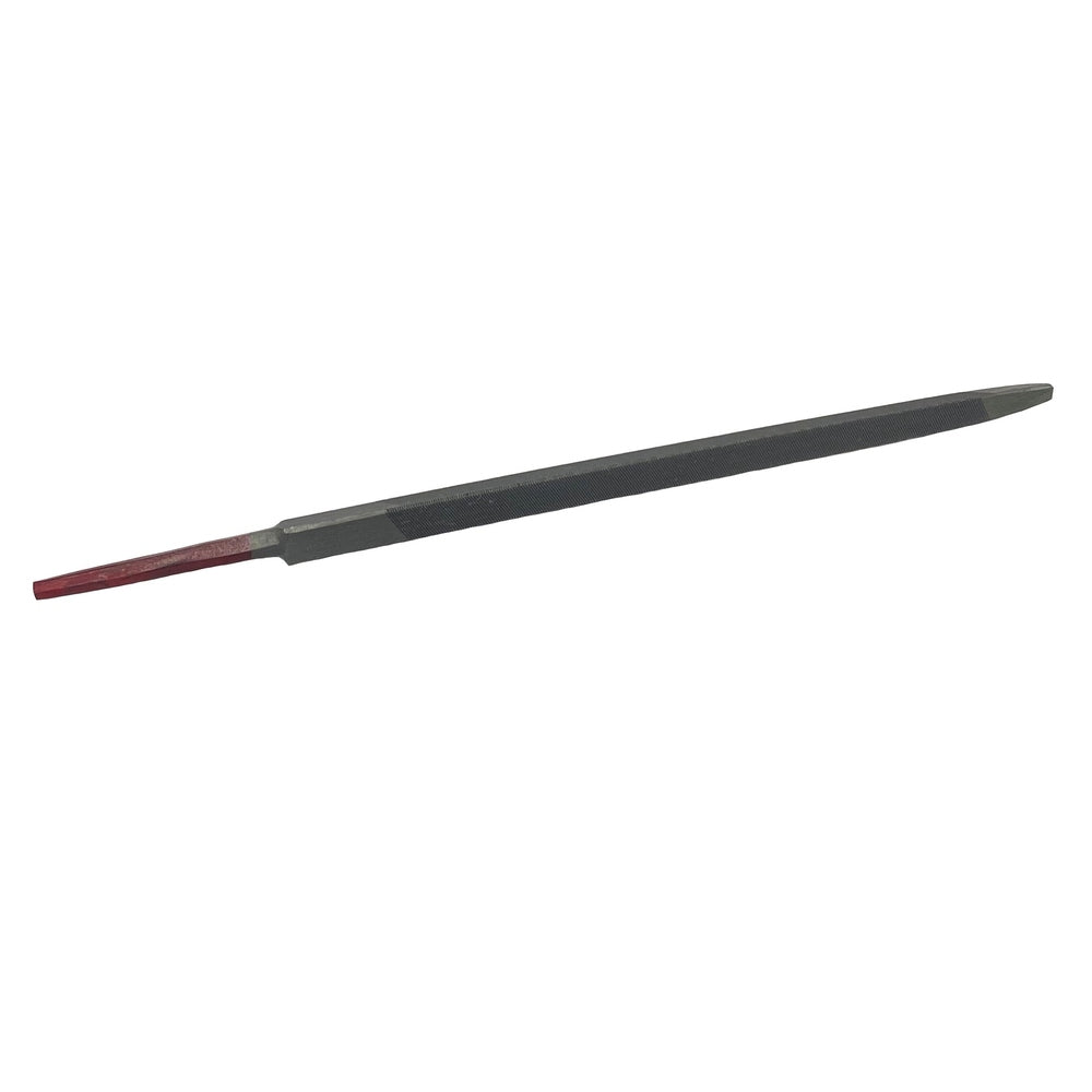 Marigold Triangle Slim Taper Red Tip TS FILE 6" for precise cuts with a triangular design and single cut finish.
