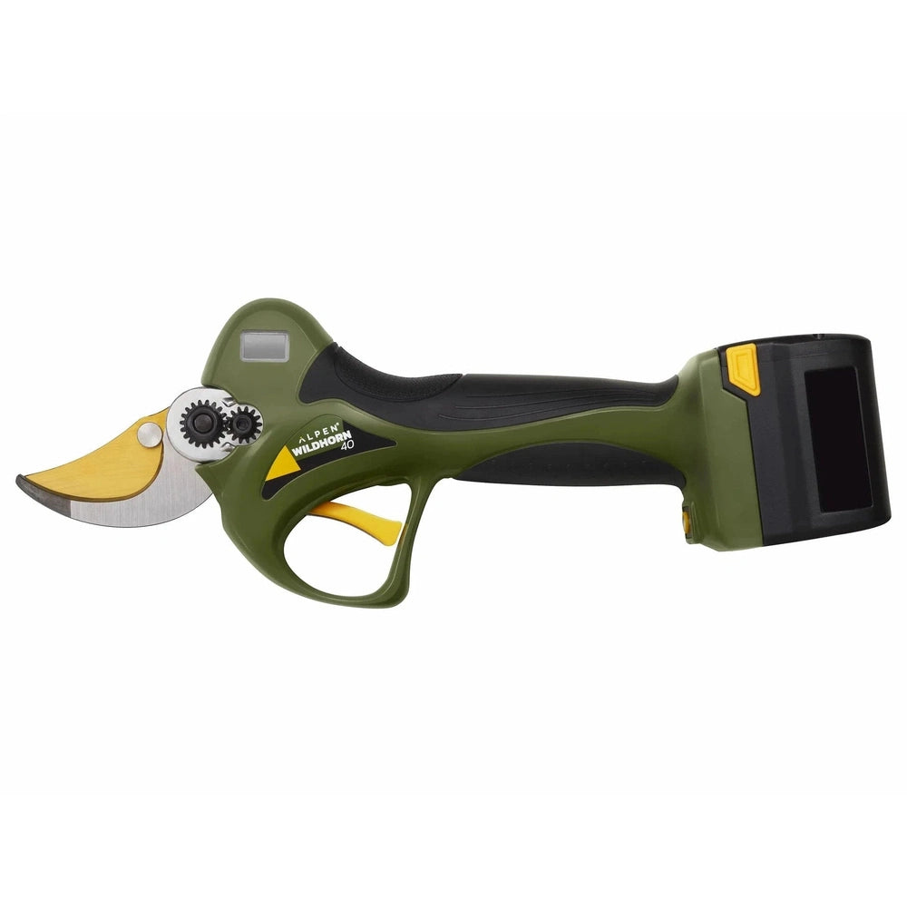 Alpen Electric Pruning Shear Wildhorn A-40 with high-speed steel blade and ergonomic design for efficient pruning.