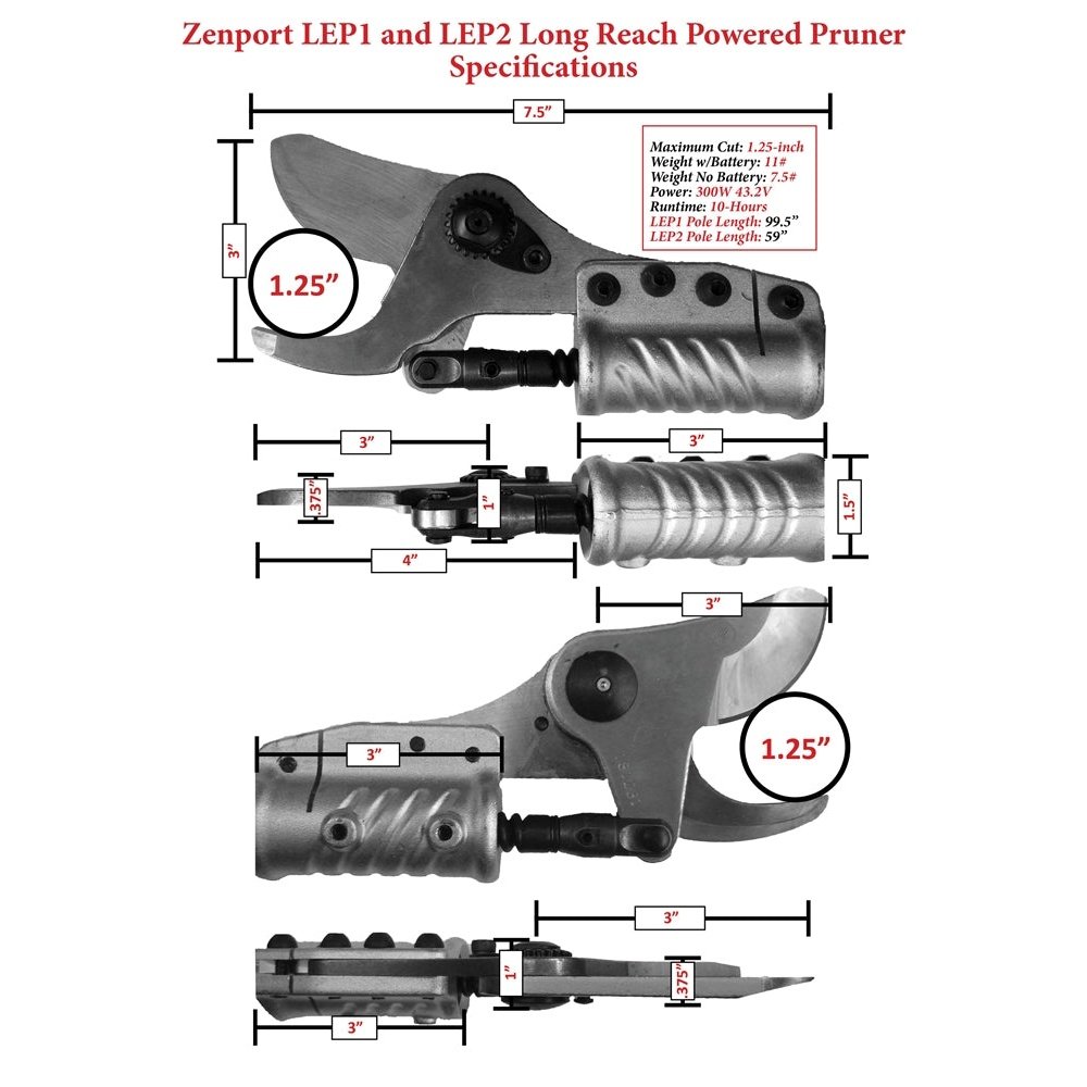 Zenport Long Reach EPruner LEP848 59.5-Inch