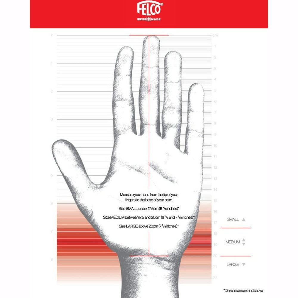 Hand measurement guide for choosing the right Felco F-160S Pruning Shear For Small Hands.