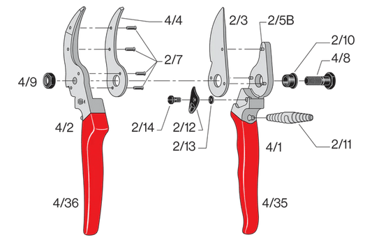 Felco 4 Replacement Parts Break Down