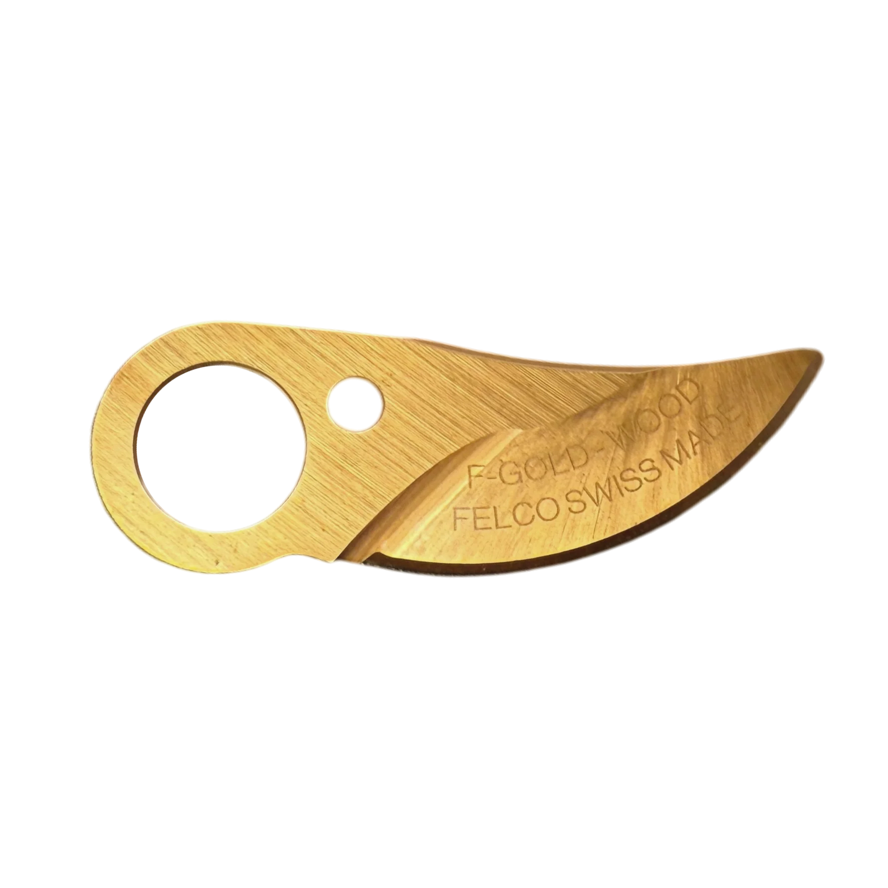 Felco Replacement Blade 834W/1 F-GOLD with engraved design, perfect for pruner replacement and precision cutting.