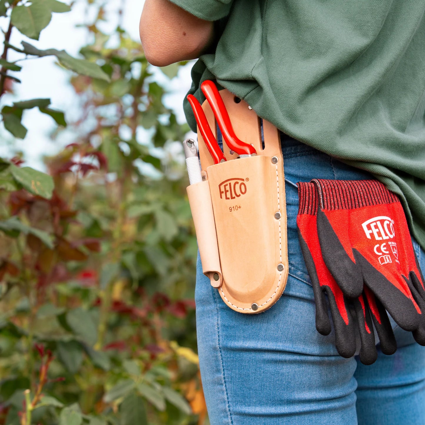 Felco 910+ Leather Holster W-Belt loop & Clip F910+