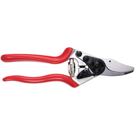 Felco 16 Ergonomic Compact Pruner for Left Hands F-16 with ergonomic red handles and precision blade.