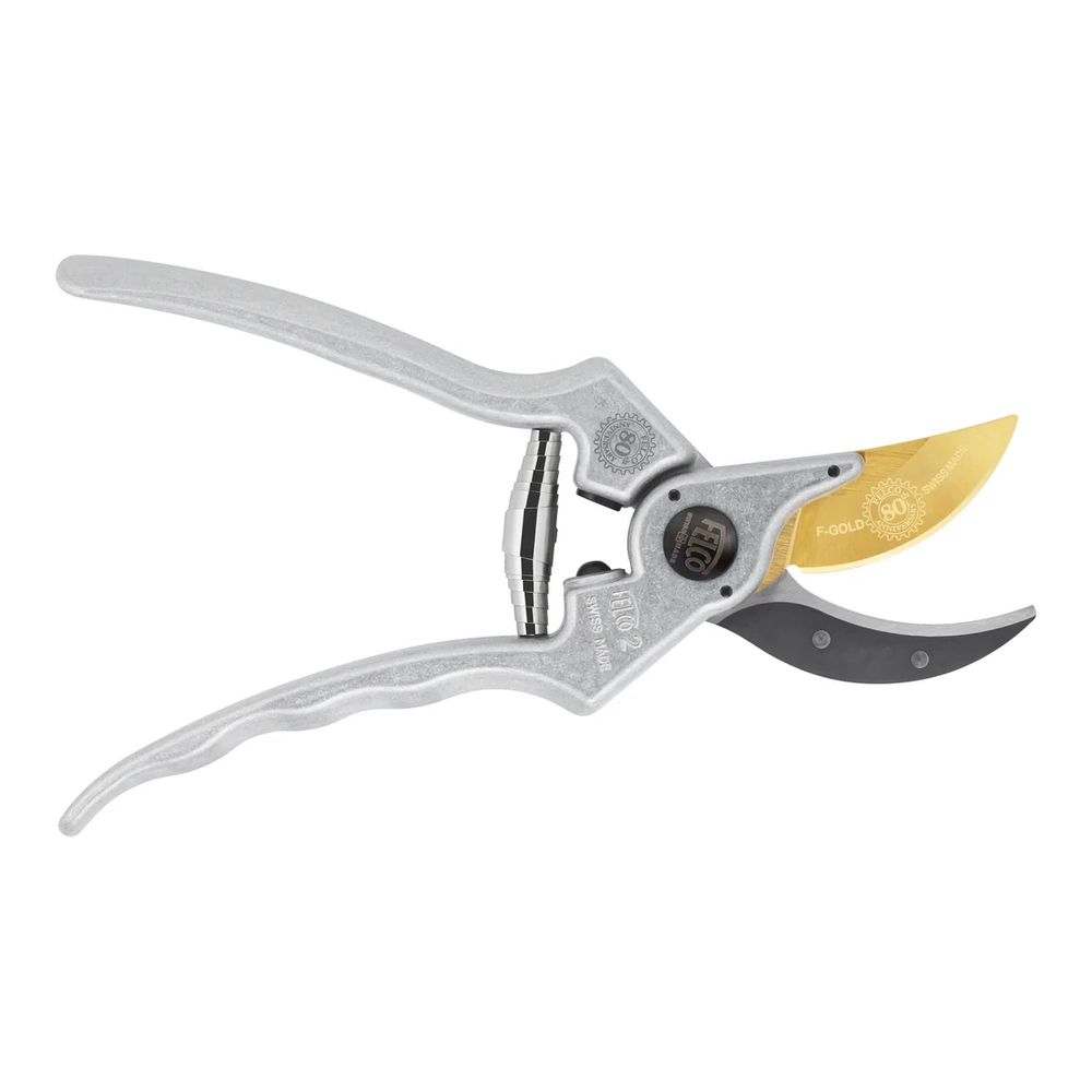 FELCO 2 – 80th Anniversary Special Edition pruner with aluminum handles and F-Gold blade.