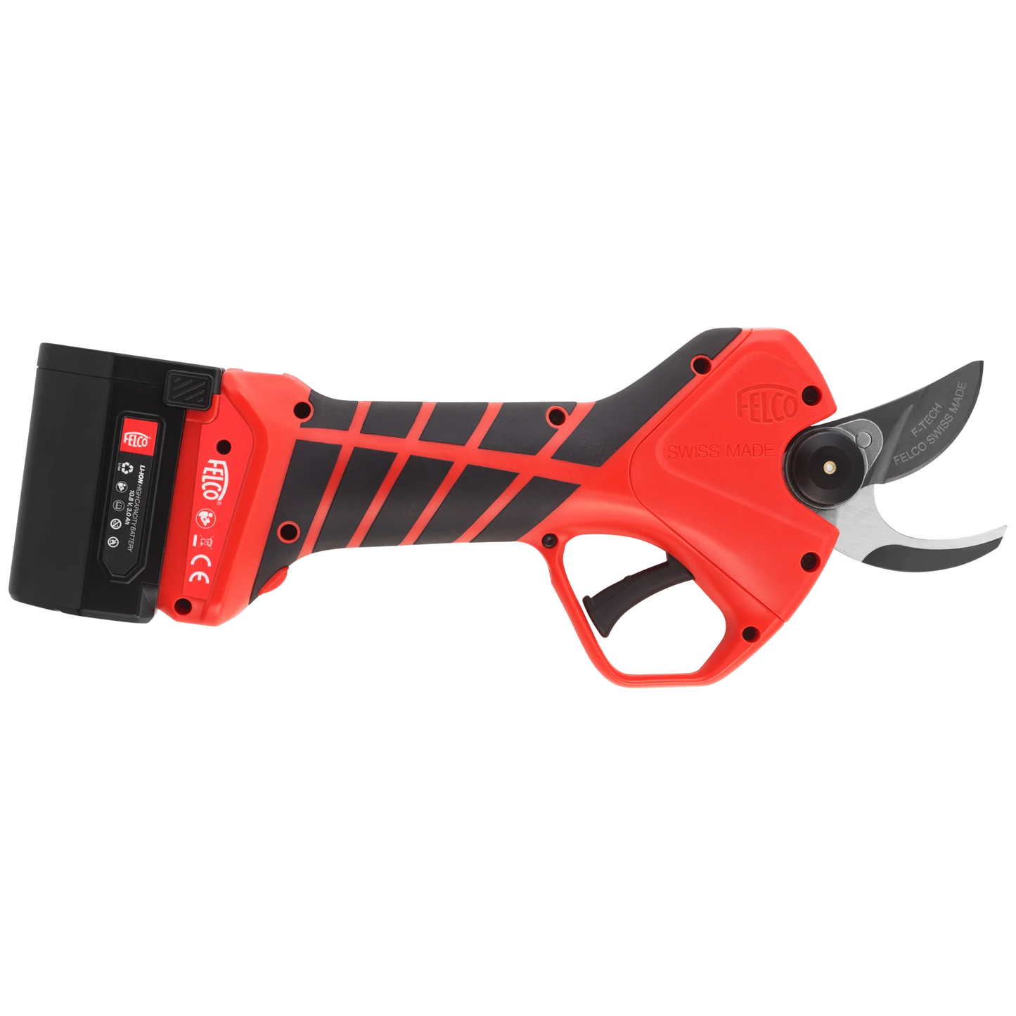 FELCO 2e Electric Pruner with CUT SHIELD™ Safety, featuring precision blades and ergonomic handle for effortless cutting.