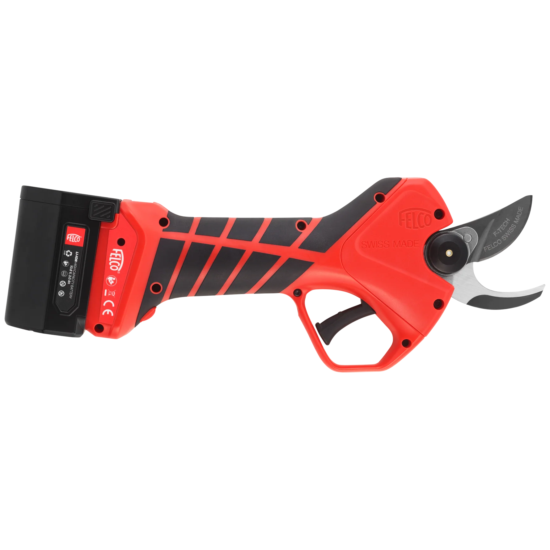 FELCO 2e Electric Pruner with CUT SHIELD™ Safety, featuring precision blades and ergonomic handle for effortless cutting.