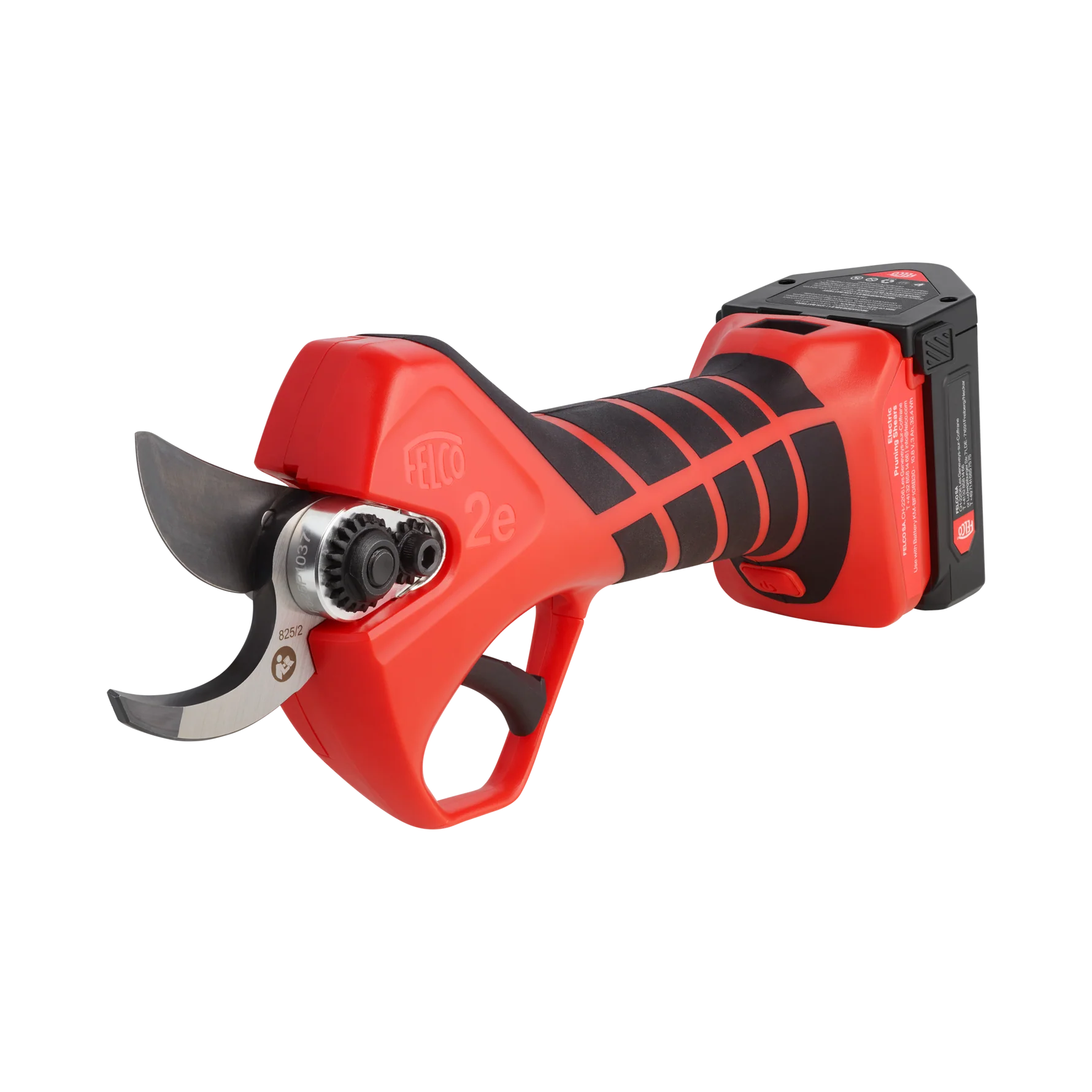 FELCO 2e Electric Pruner with CUT SHIELD™ Safety, featuring ergonomic design for comfortable cutting.