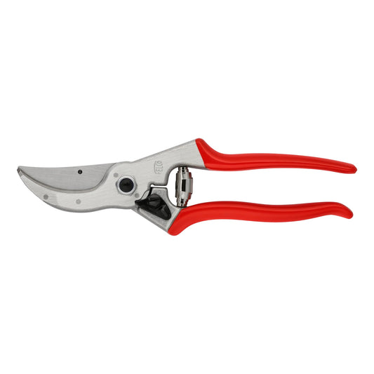 Felco 4 Bypass Pruner F-4 with sharp blade and ergonomic red handles for easy pruning.