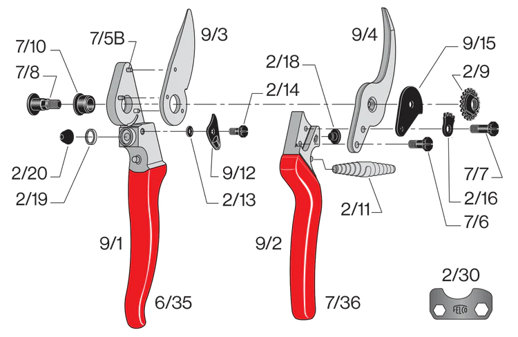 FELCO 9 Ergonomic Left‑Hand Pruner F‑9