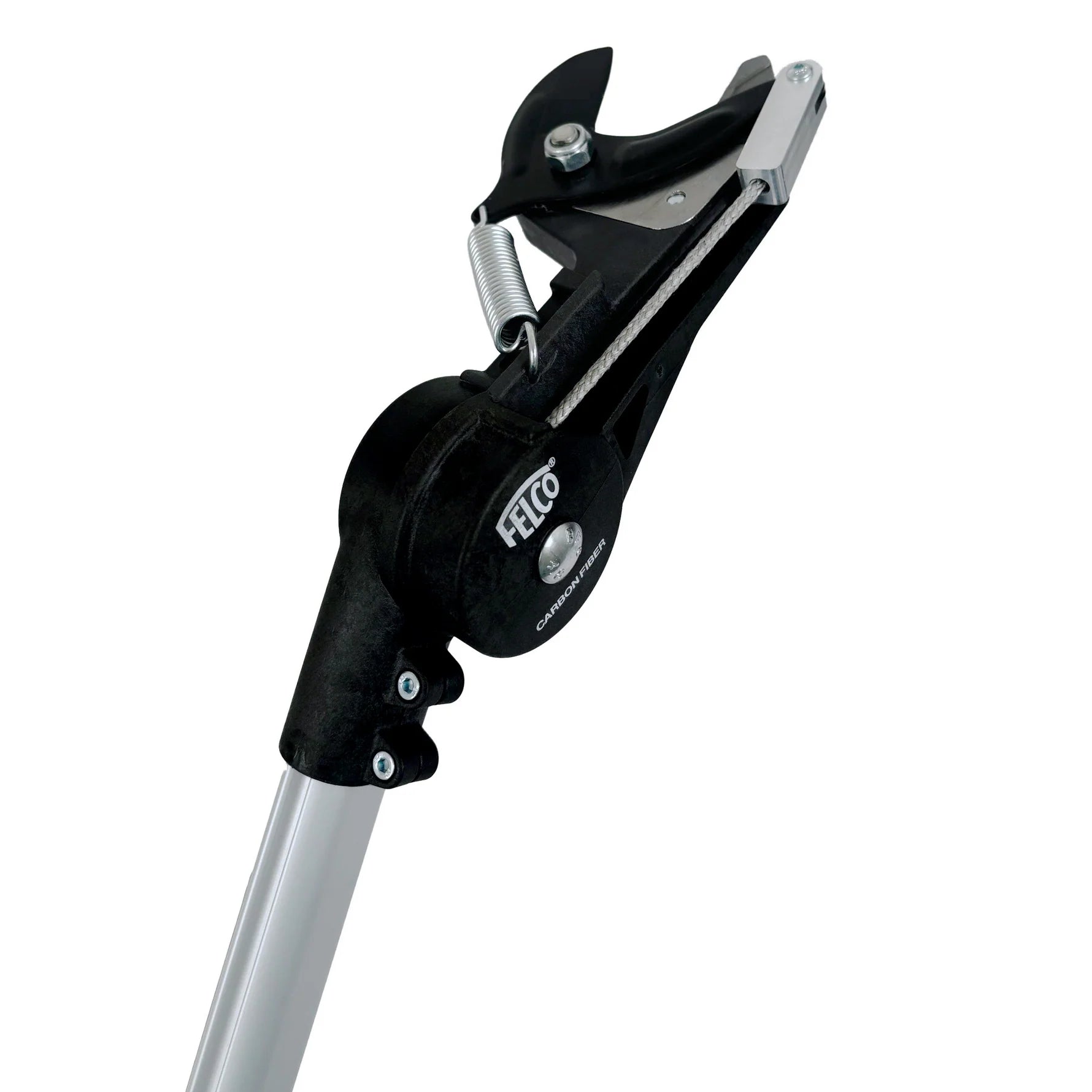 FELCO Pole Pruner 290-4M cutting head design for professional pruning with ergonomic handle.