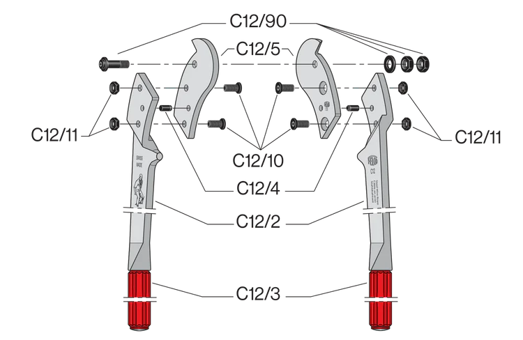 FELCO C12 Two‑Hand Steel Cable Cutter (F‑C12)