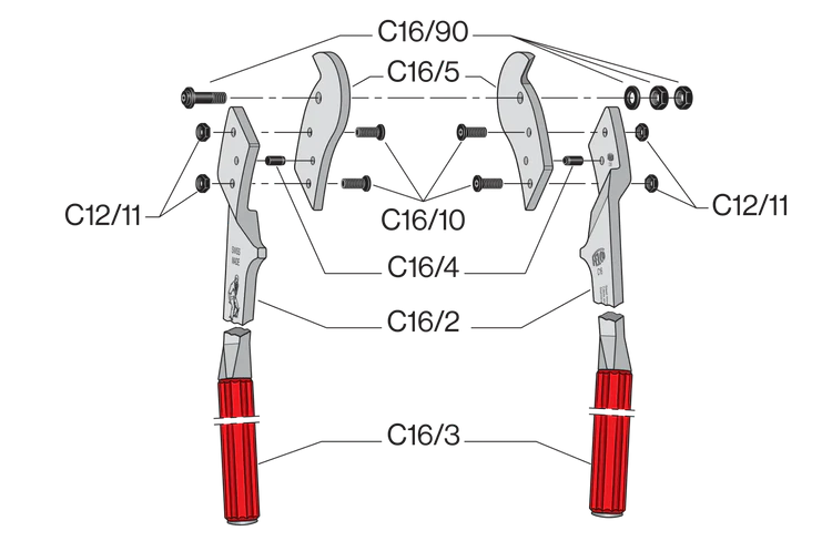FELCO C16 Two‑Hand Steel Cable Cutter (F‑C16)